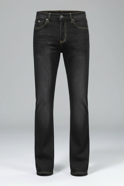 Pantalon Patte D'Éléphant Noir Délavé Homme Classique - Jean - vue 3