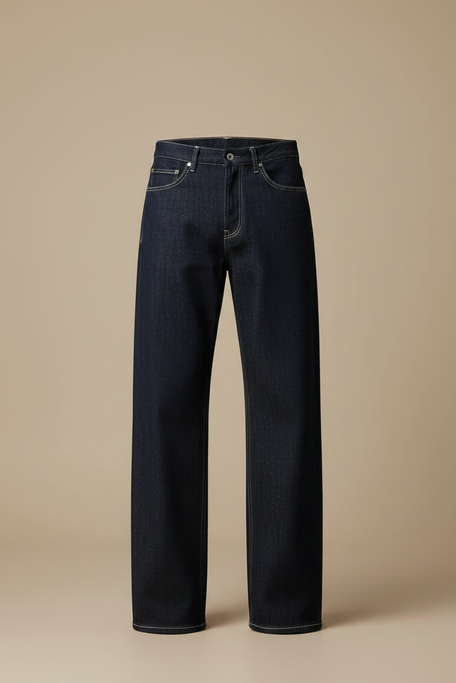 Pantalon Patte D'Éléphant Bleu Foncé Ample Décontracté Homme - Marine Jean - vue 3
