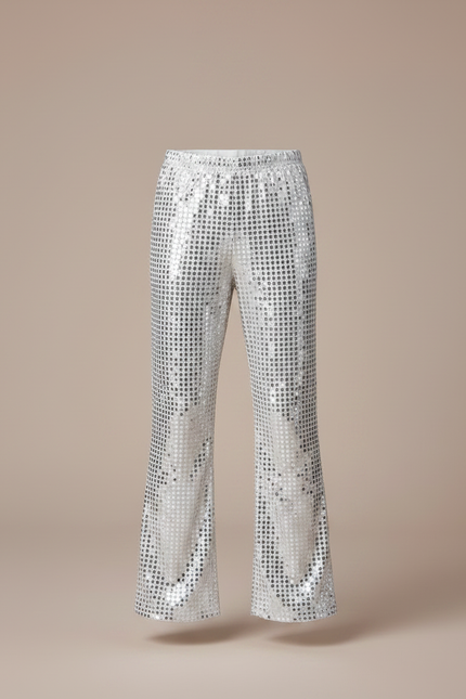Pantalon Patte D'Éléphant Argenté Paillettes Disco Enfant - Polyester - vue 3