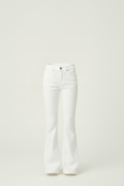Pantalon Patte D'Éléphant Blanc Denim Bas Évasé Simple - Jean - vue 3
