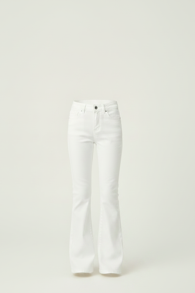 Pantalon Patte D'Éléphant Blanc Denim Bas Évasé Simple - Jean - vue 3