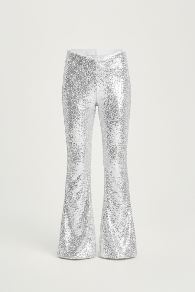 Pantalon Patte D'Éléphant Paillettes Argentées Enfant Scène Danse - Polyester - vue 3
