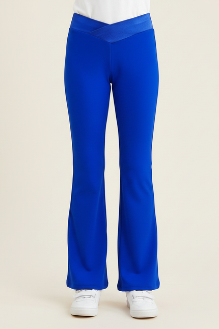 Pantalon Patte D'Éléphant Bleu Vif Élastique Évasé Fille - Polyester - vue 3