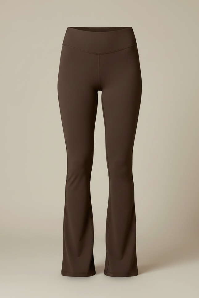 Pantalon Patte D'Éléphant Marron Taille Haute Évasé Confortable - Polyester - vue 3