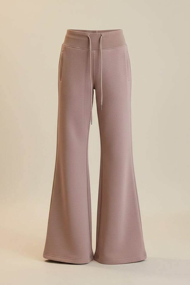 Pantalon Patte D'Éléphant Évasé Molleton Rose Décontracté Fille - vue 3