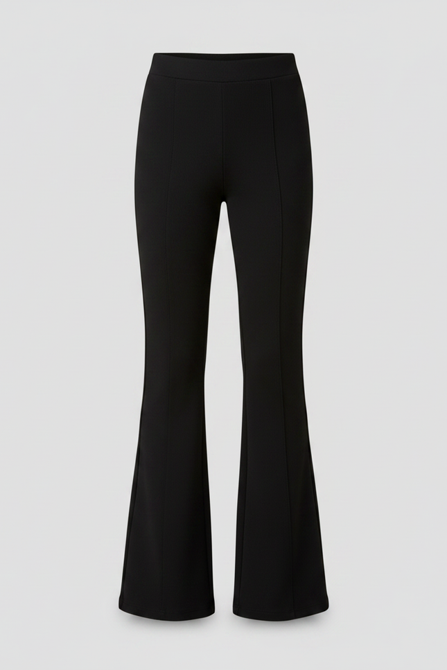 Pantalon Patte D'Éléphant Noir Taille Haute Confortable Élégant - Maille - vue 3