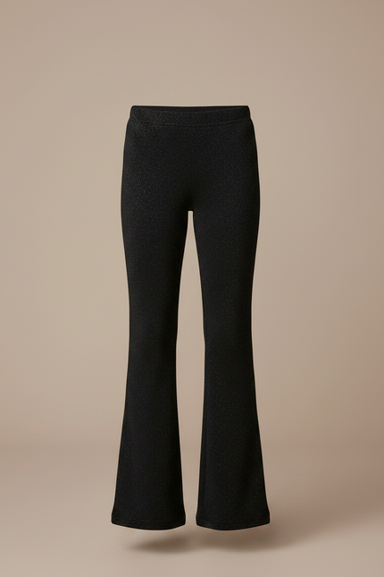 Pantalon Patte D'Éléphant Noir Pailleté Enfant Évasé Velours - vue 3
