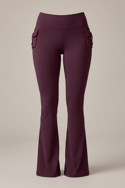 Pantalon Patte D'Éléphant Violet Cargo Yoga Évasé Sport - Polyester - vue 3