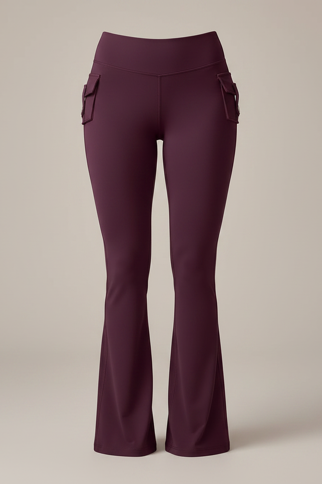 Pantalon Patte D'Éléphant Violet Cargo Yoga Évasé Sport - Polyester - vue 3