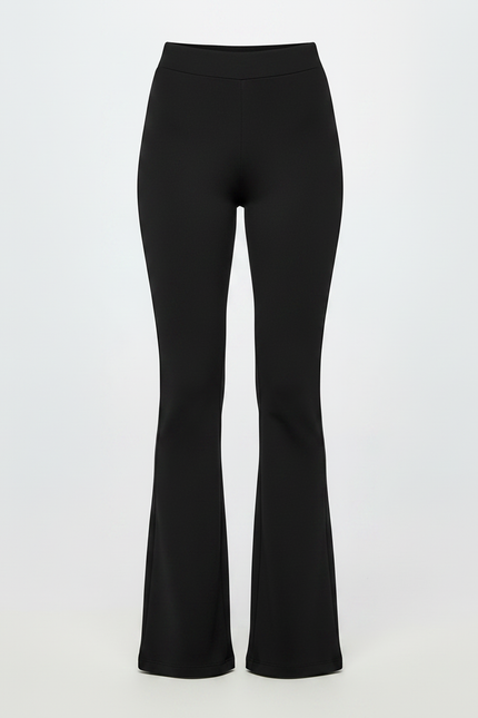 Pantalon Patte D'Éléphant Noir Taille Haute Évasé Chic Femme - Polyester - vue 3