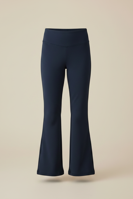Pantalon Patte D'Éléphant Bleu Marine Taille Haute Élastique Fille - Polyester - vue 3