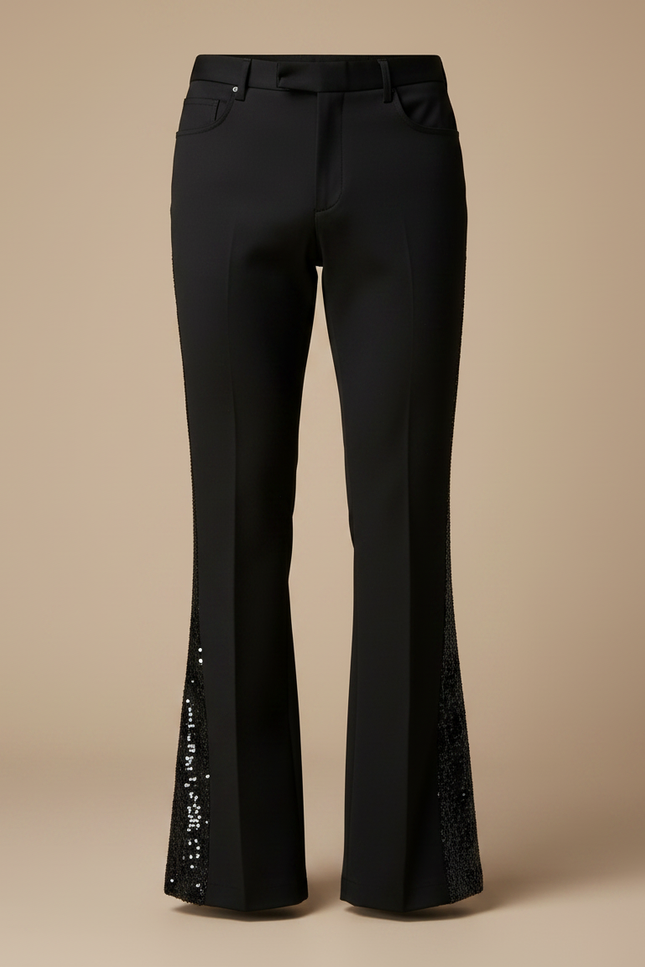 Pantalon Patte D'Éléphant Noir Paillettes Scintillantes Homme - Polyester - vue 3
