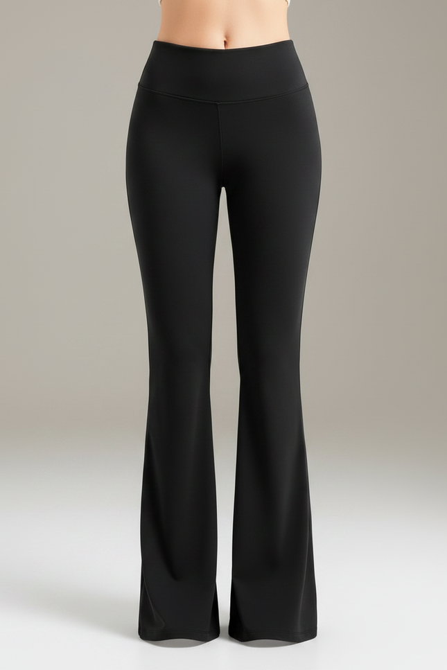 Pantalon Patte D'Éléphant Noir Évasé Taille Haute Stretch Confortable - Polyester - vue 3