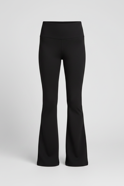 Pantalon Patte D'Éléphant Noir Évasé Taille Haute Stretch - Polyester - vue 3