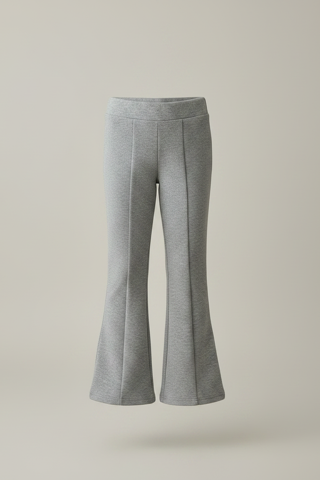 Pantalon Patte D'Éléphant Gris Chiné Côtelé Confortable Fille - Molleton - vue 3