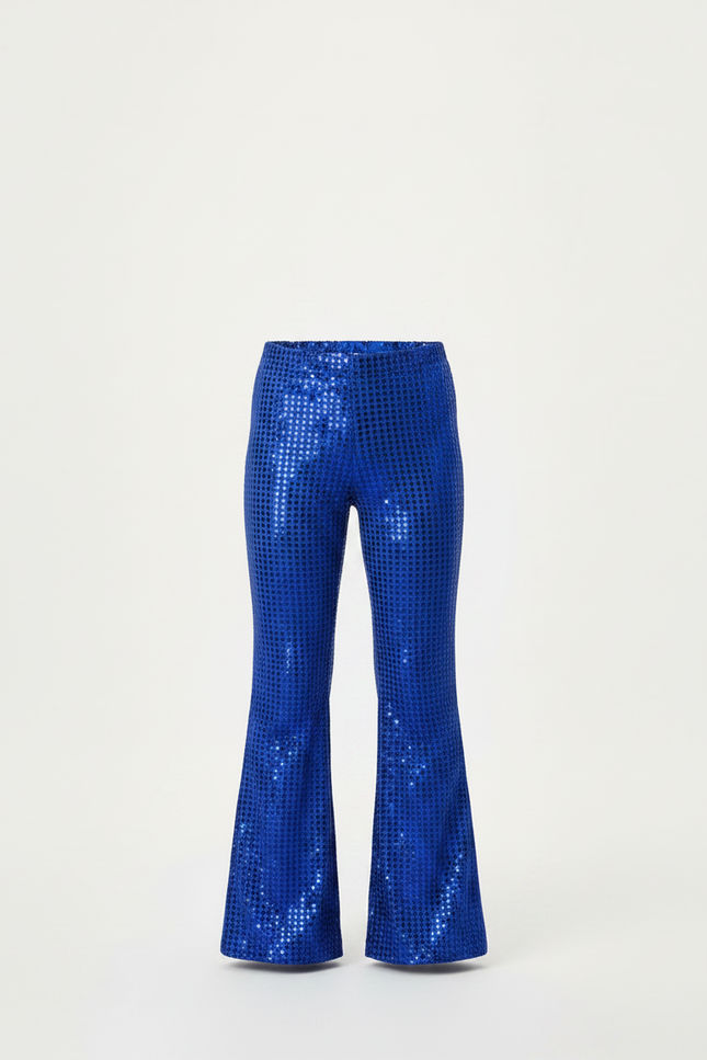 Pantalon Patte D'Éléphant Bleu Pailleté Évasé Enfant - Polyester - vue 3