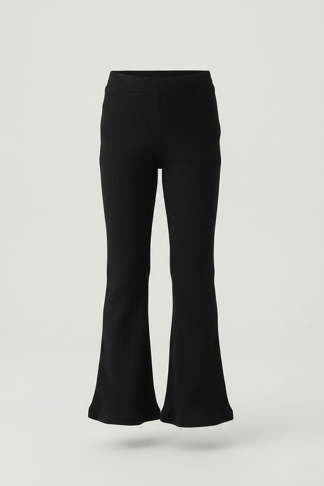 Pantalon Patte D'Éléphant Noir Côtelé Évasé Confortable Enfant - Maille - vue 3