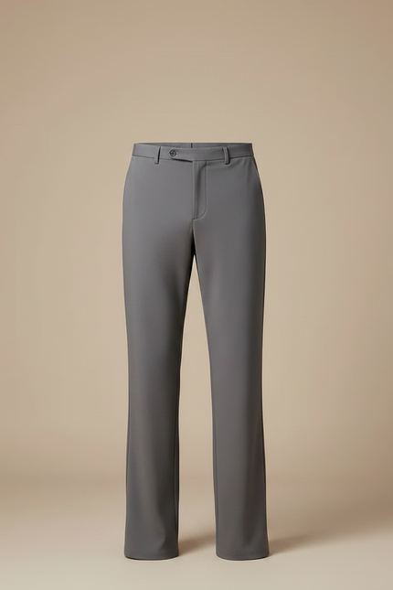 Pantalon Patte D'Éléphant Homme Gris Formel Élastique Élégant - Polyester - vue 3