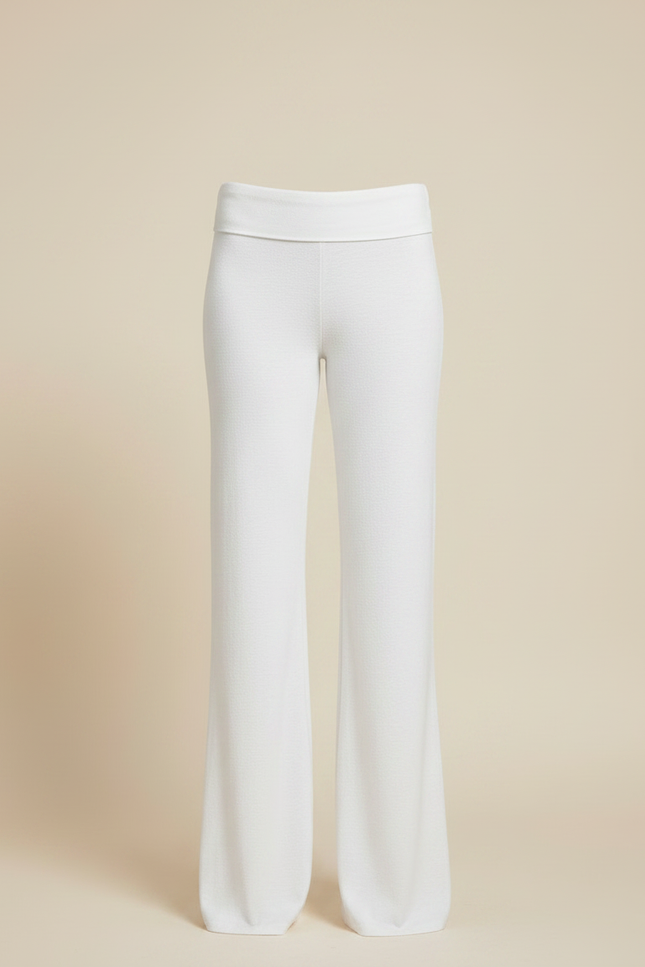 Pantalon Patte D'Éléphant Blanc Cassé Confortable Décontracté Fluide - Molleton - vue 3