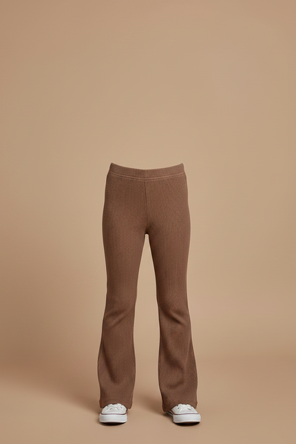 Pantalon Patte D'Éléphant Côtelé Marron Évasé Confortable Doux - Maille - vue 3