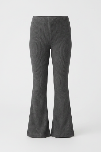 Pantalon Patte D'Éléphant Côtelé Gris Enfant Confortable - Maille - vue 3