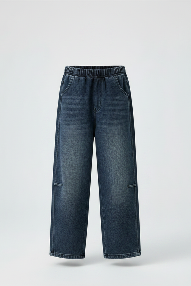 Pantalon Patte D'Éléphant Jean Bleu Délavé Ample Enfant - vue 3