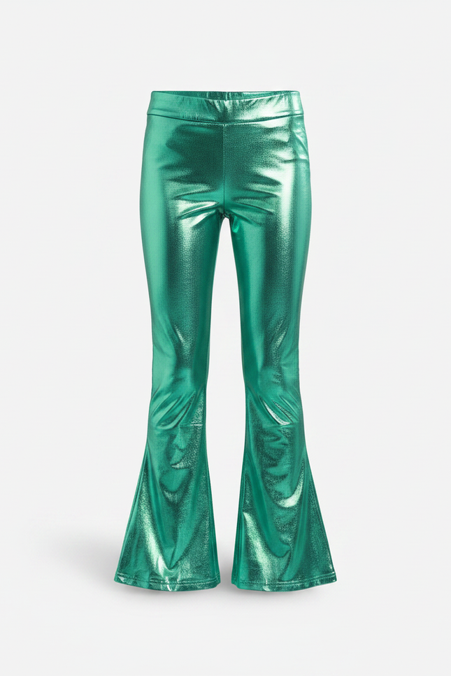 Pantalon Patte D'Éléphant Vert Métallisé Évasé Fille - Polyester - vue 3