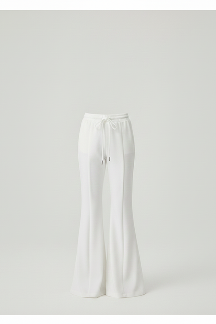 Pantalon Patte D'Éléphant Blanc Évasé Fluide Décontracté Fille - Viscose - vue 3