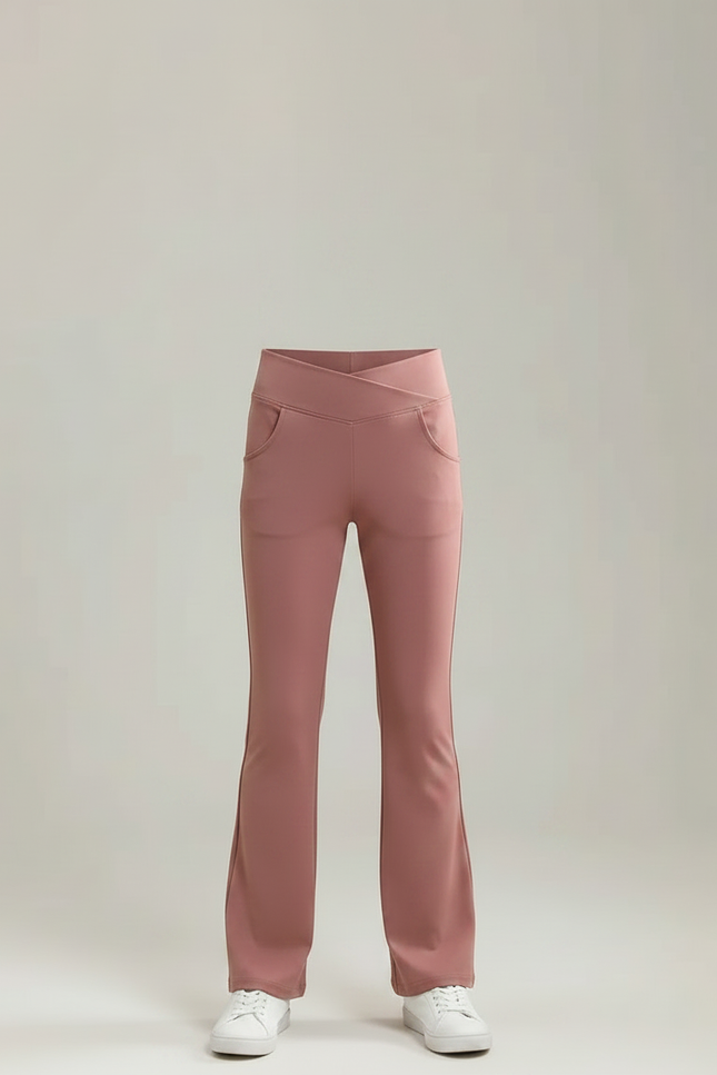 Pantalon Patte D'Éléphant Rose Poudré Taille Haute Confortable Enfant - Polyester - vue 3