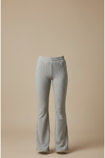 Pantalon Patte D'Éléphant Gris Chiné Confortable Évasé Femme - Molleton - vue 3