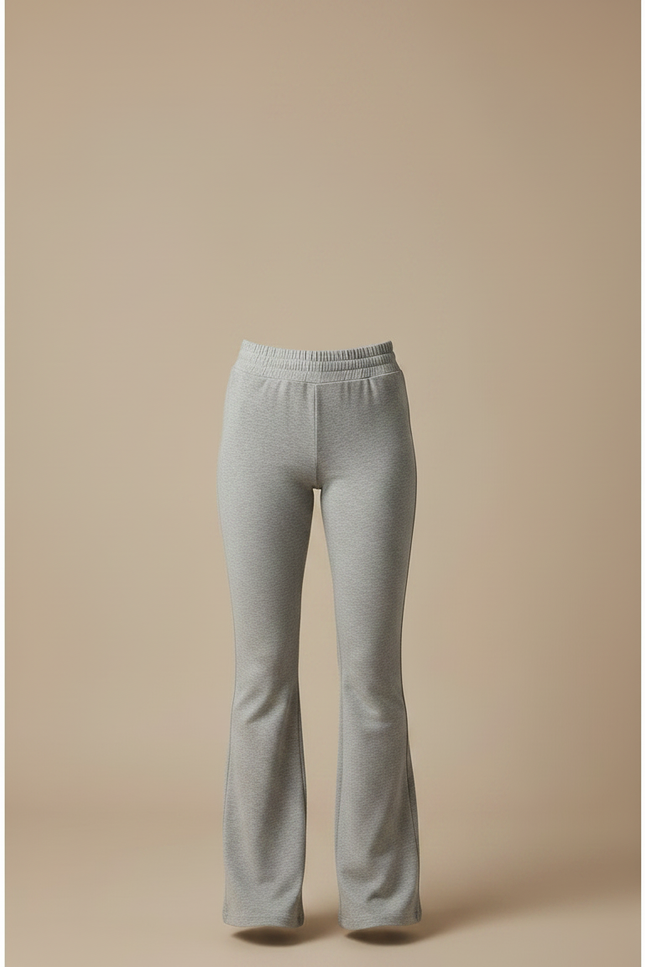 Pantalon Patte D'Éléphant Gris Chiné Confortable Évasé Femme - Molleton - vue 3
