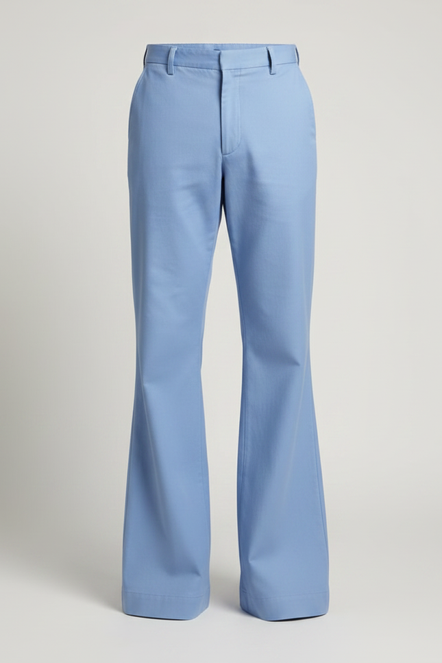 Pantalon Patte D'Éléphant Bleu Ciel Homme Évasé Décontracté - Gabardine - vue 3