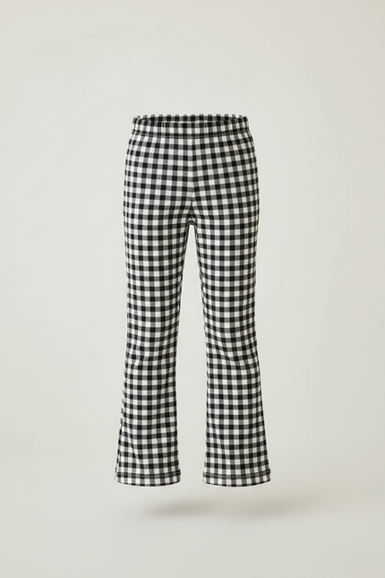 Pantalon Patte D'Éléphant Évasé Carreaux Vichy Noir Blanc Enfant - Imprimé Coton - vue 3