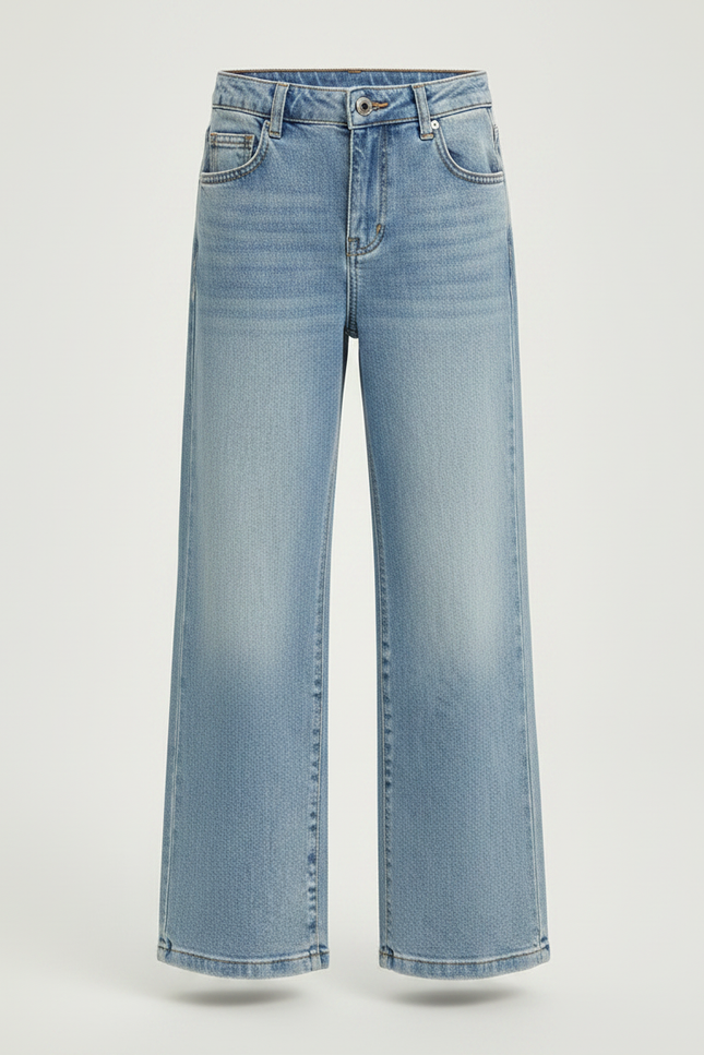 Pantalon Patte D'Éléphant Denim Bleu Clair Large Décontracté - Jean - vue 3