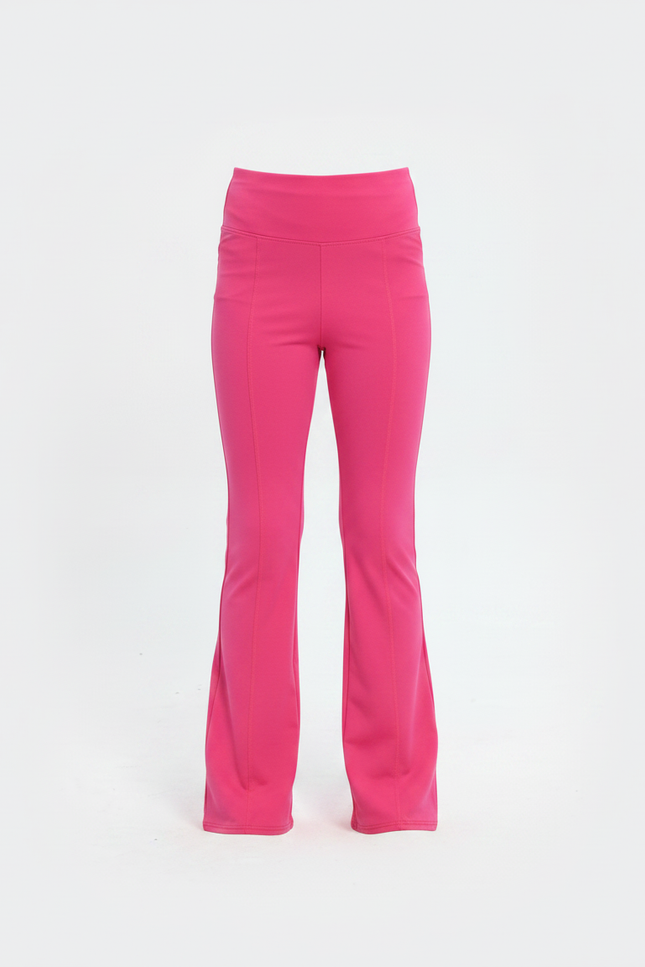 Pantalon Patte D'Éléphant Rose Vif Taille Haute Fluide - Polyester - vue 3