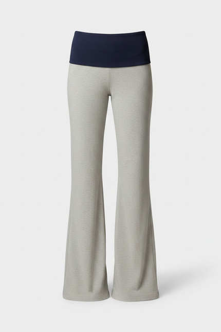 Pantalon Patte D'Éléphant Gris Taille Basse Confortable - Molleton - vue 3
