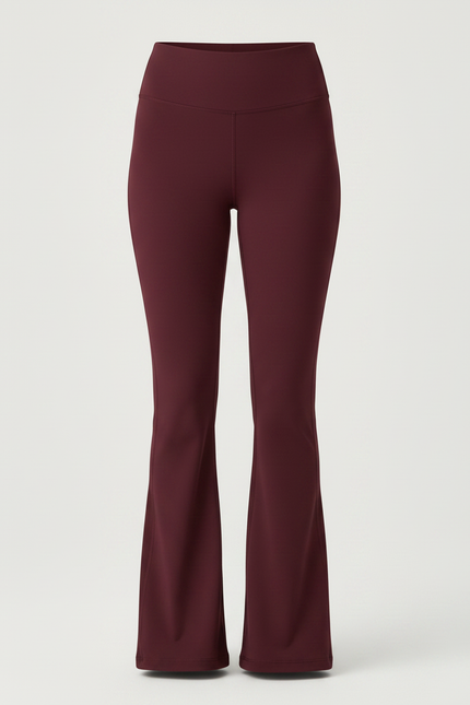 Pantalon Patte D'Éléphant Bordeaux Taille Haute Stretch Femme - Polyester - vue 3