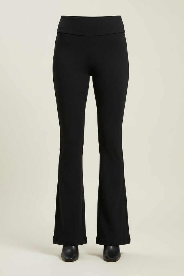 Pantalon Patte D'Éléphant Noir Évasé Taille Haute Fluide - Polyester - vue 3