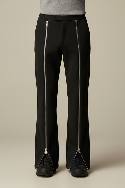 Pantalon Patte D'Éléphant Noir Zippé Homme Décontracté Streetwear - Polyester - vue 3