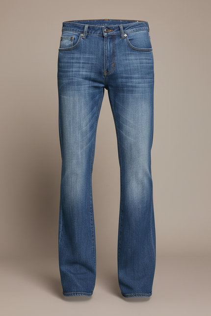 Pantalon Patte D'Éléphant Jean Bleu Classique Ample Homme - vue 3