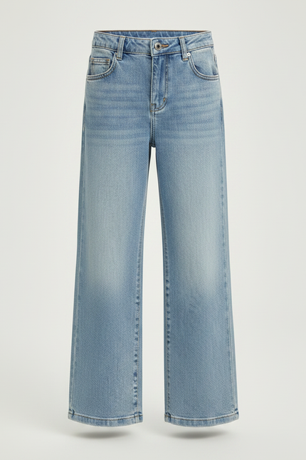 Pantalon Patte D'Éléphant Denim Bleu Clair Large Décontracté - Jean - vue 3