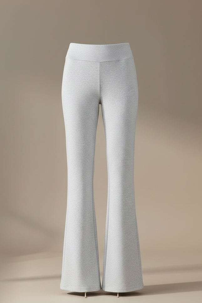 Pantalon Patte D'Éléphant Gris Évasé Confortable Décontracté Femme - Molleton - vue 3