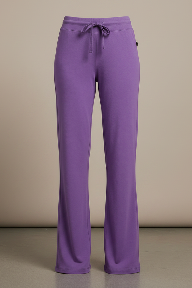 Pantalon Patte D'Éléphant Violet Taille Haute Confortable Fluide - Viscose - vue 3