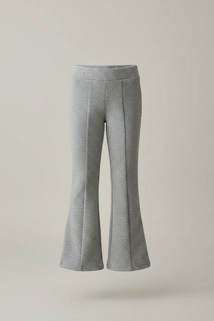 Pantalon Patte D'Éléphant Gris Chiné Côtelé Confortable Fille - Molleton - vue 3