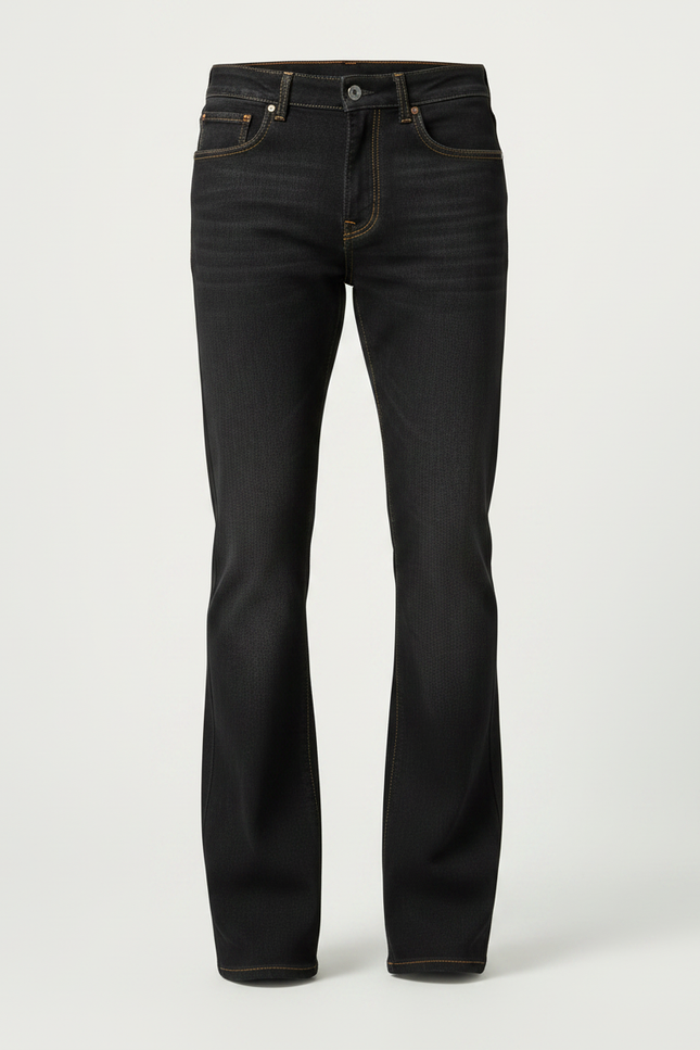Pantalon Patte D'Éléphant Noir Jean Confortable Homme Décontracté - vue 3