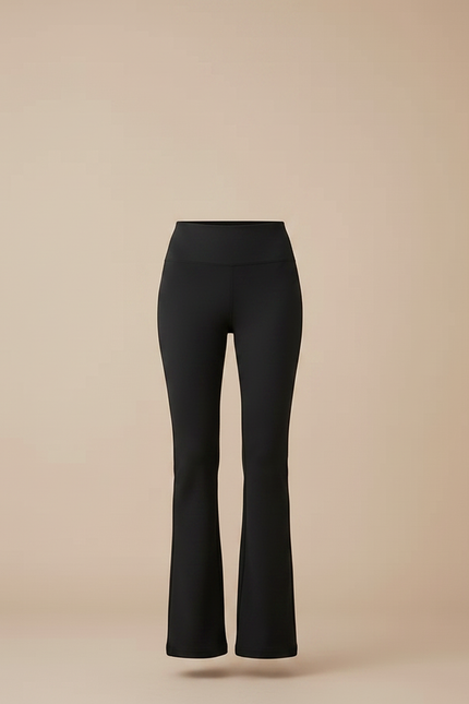 Pantalon Patte D'Éléphant Noir Taille Haute Stretch Confortable - Maille - vue 3