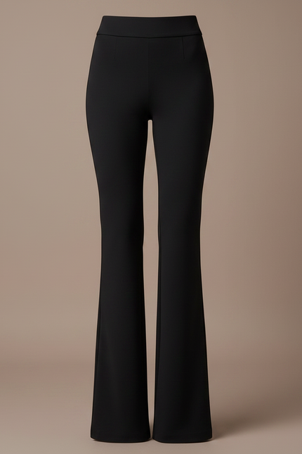Pantalon Patte D'Éléphant Noir Taille Haute Évasé Fluide Femme - Polyester - vue 3