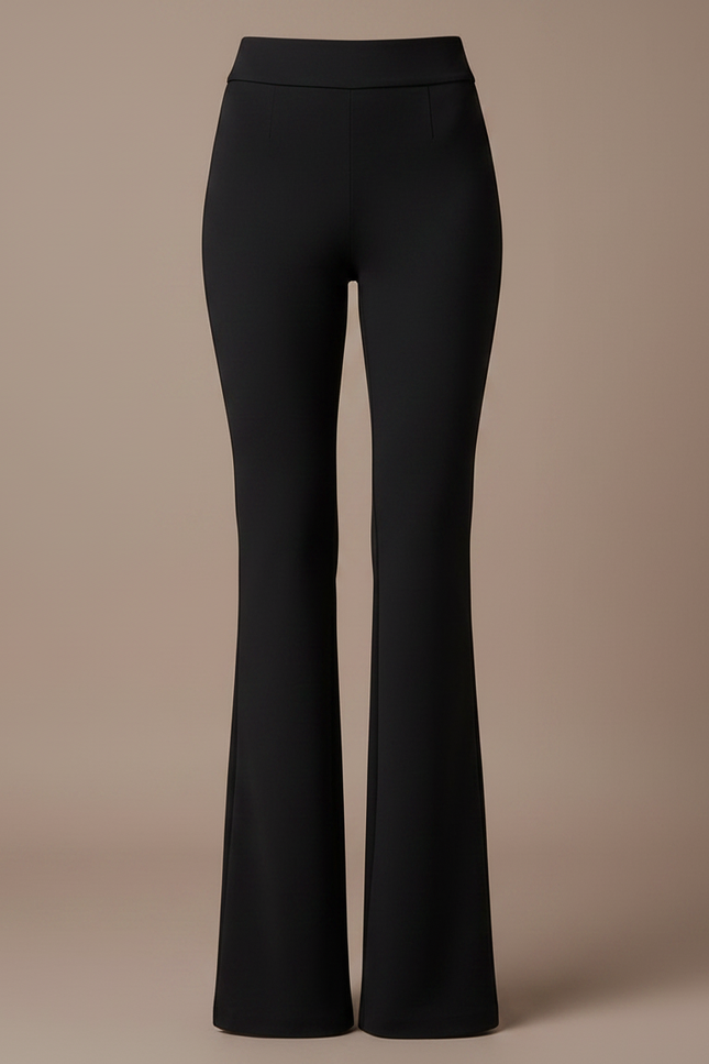 Pantalon Patte D'Éléphant Noir Taille Haute Évasé Fluide Femme - Polyester - vue 3