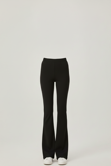 Pantalon Patte D'Éléphant Noir Évasé Taille Haute Classique - Polyester - vue 3