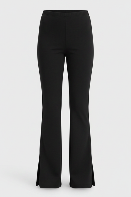 Pantalon Patte D'Éléphant Noir Évasé Confortable Fille - Maille - vue 3